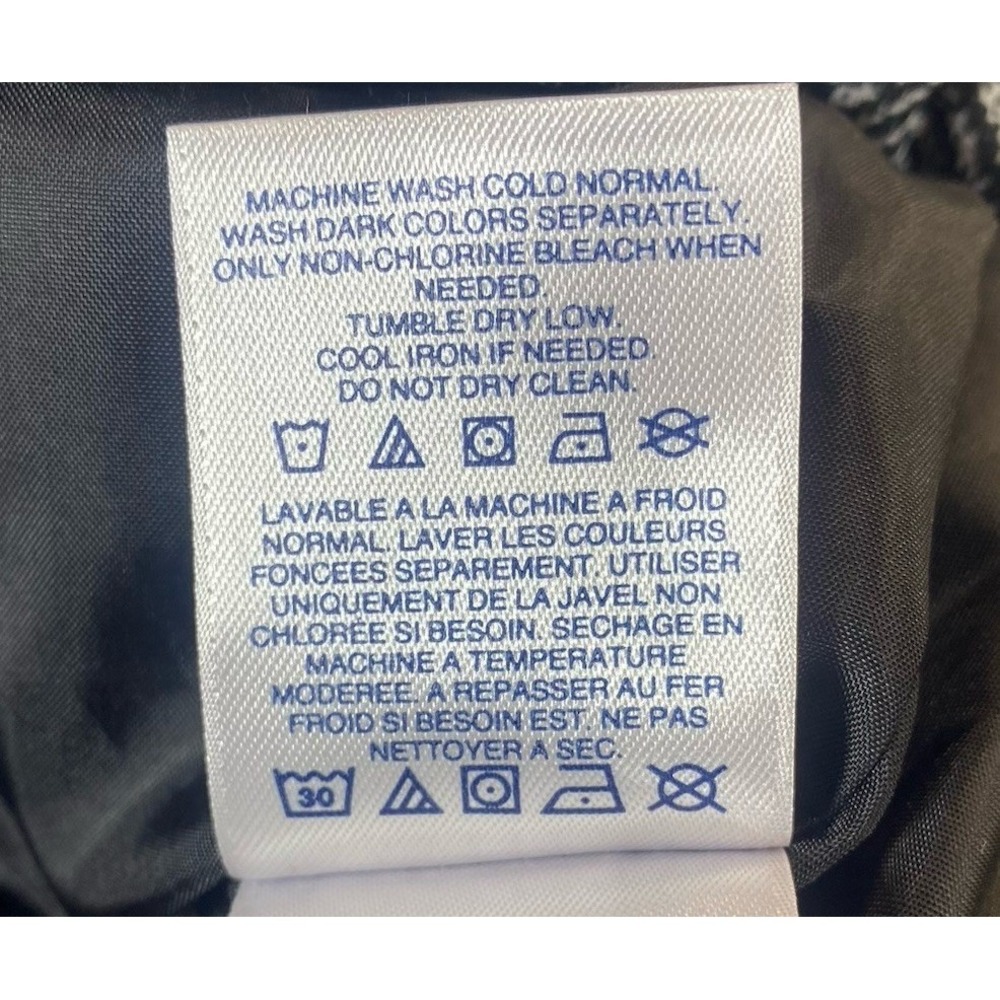 Lands End Womens L Tall Down Puffer Vest Black White Herringbone Zip Front - Picture 7 of 8